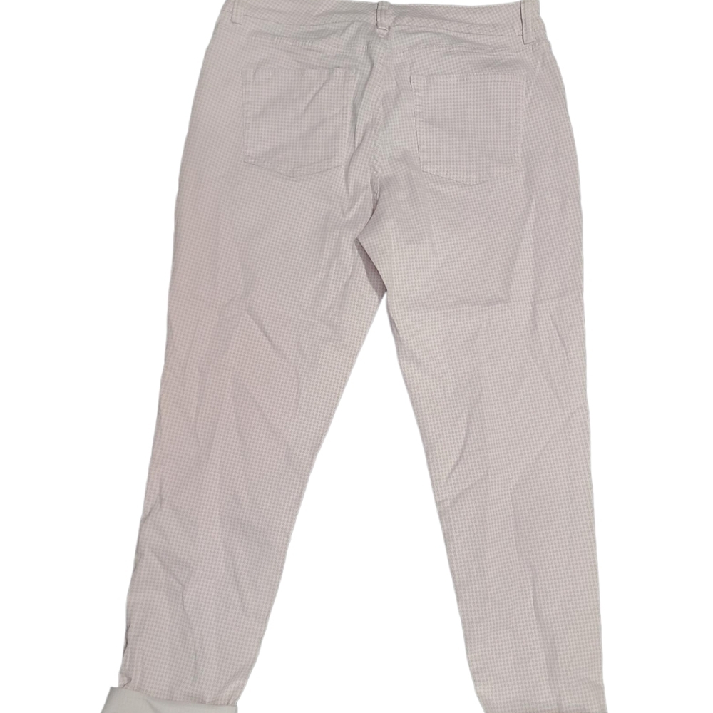 CHAPS purple/ white houndstooth pants 8